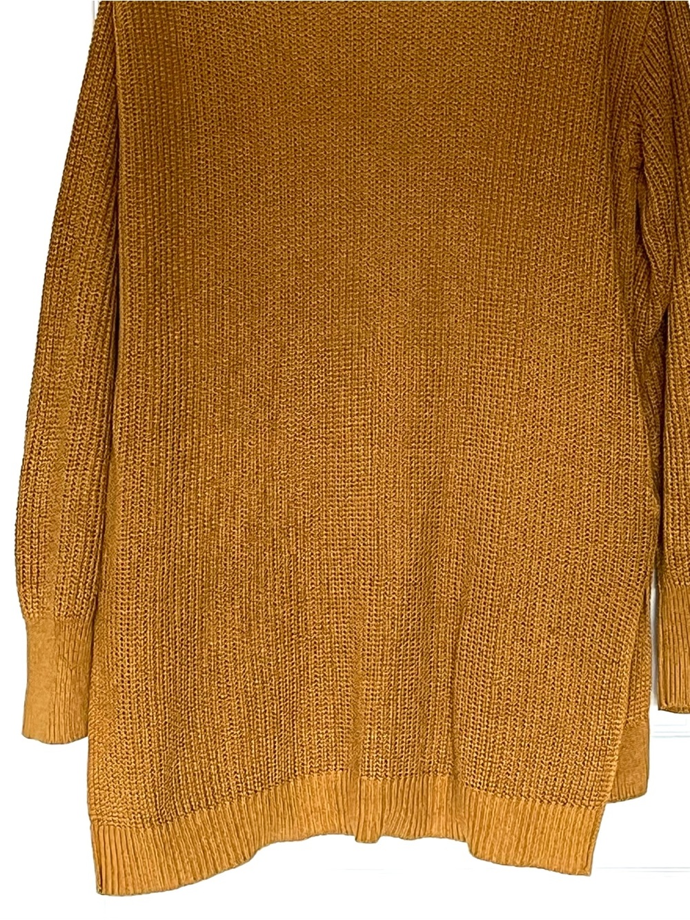 Jax + Lennon Bamboo Organic Cotton Ribbed Knit‎ Cardigan Sweater Mustard M/L - Picture 15 of 15
